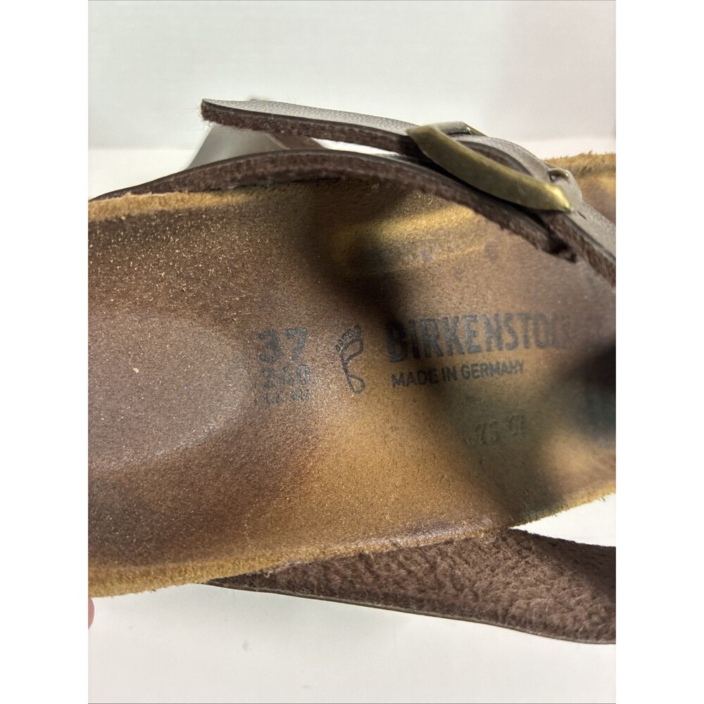 Birkenstock Gizeh Bronze Brown Leather Thong Strap Sandals Women Sz 37 Us 7 - Picture 10 of 11